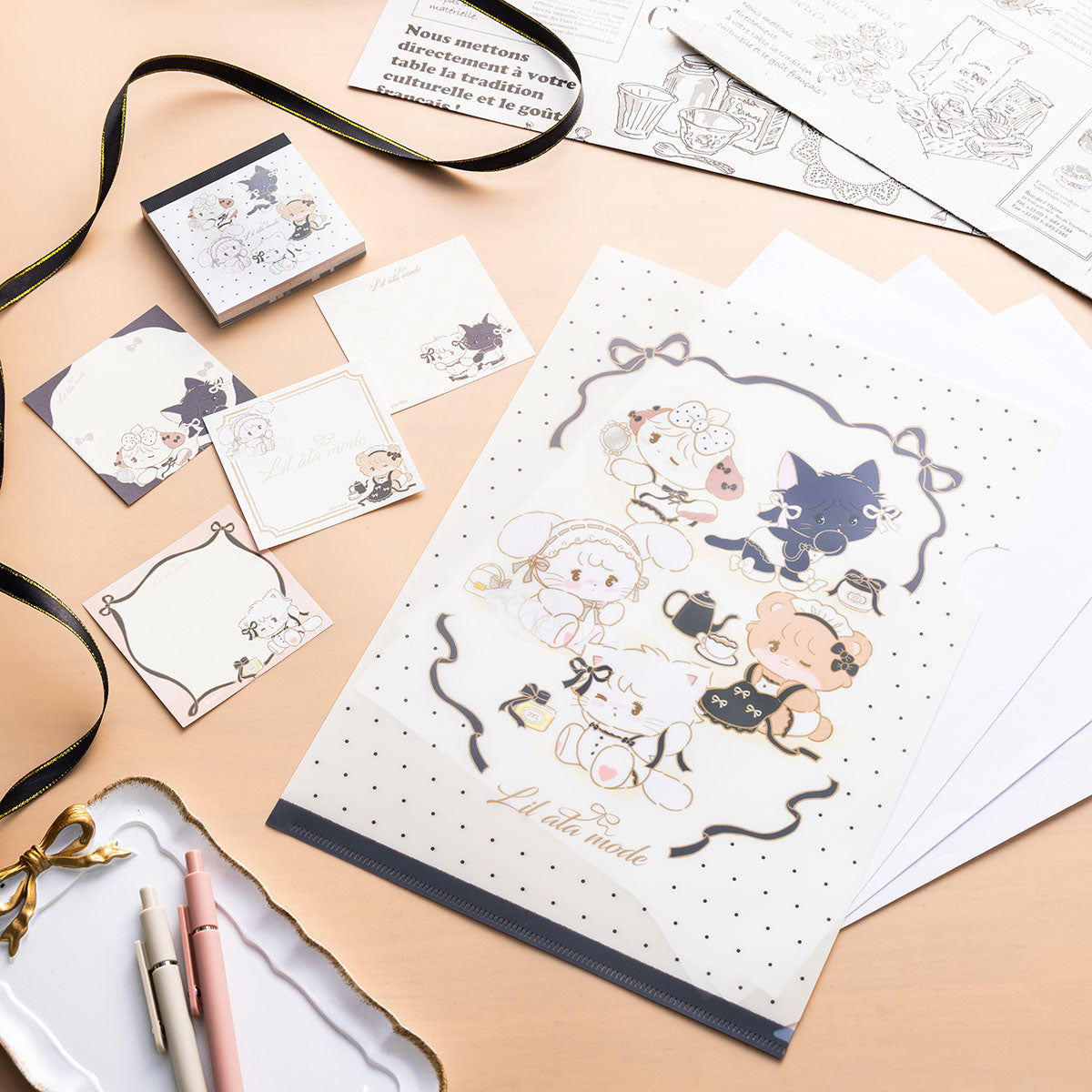 Lil ala mode French♡Girlyシリーズ マットなクリアファイル