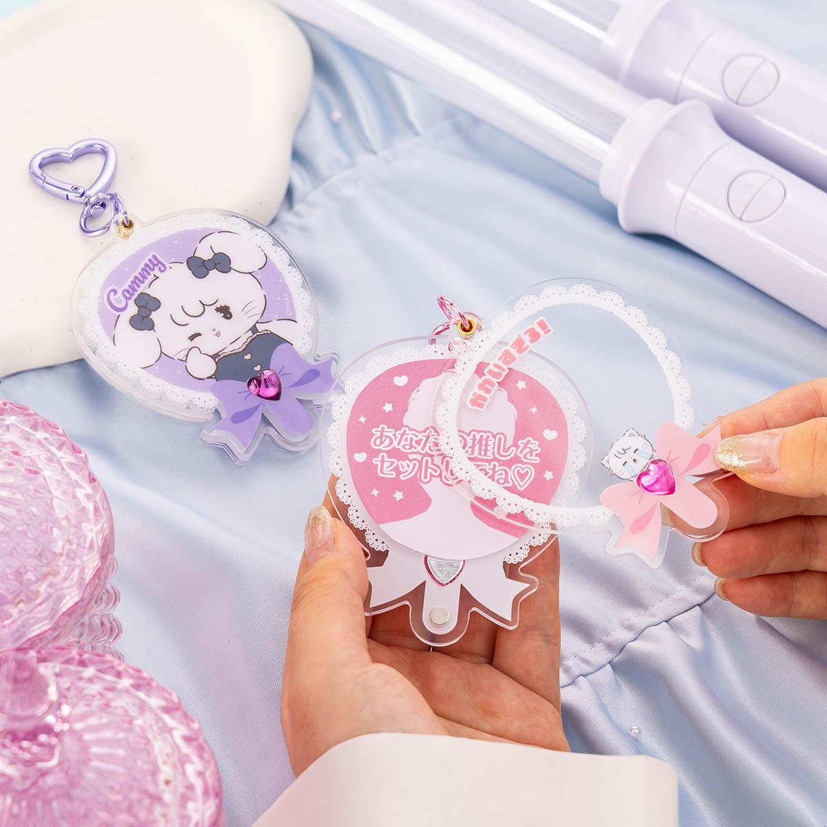 Lil ala mode うちわ型♡スライドフォトキーホルダー（ムース） – Lil