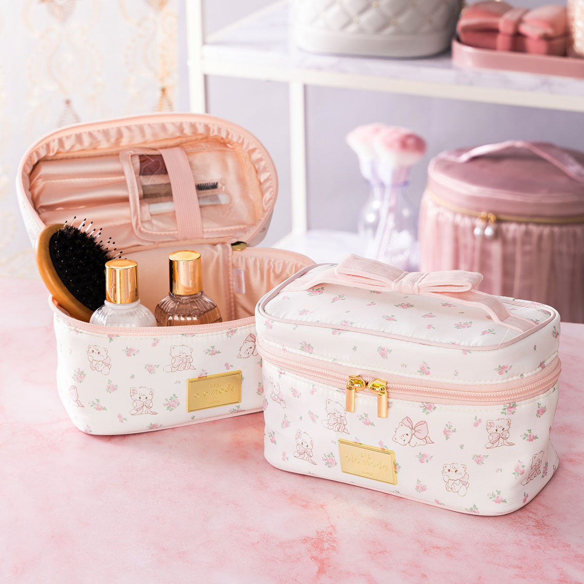 ♡マルチーズ♡ペットボトルカバー　バニティポーチ等 Lil ala mode 花柄バニティポーチ（ムース） – Lil ala mode store