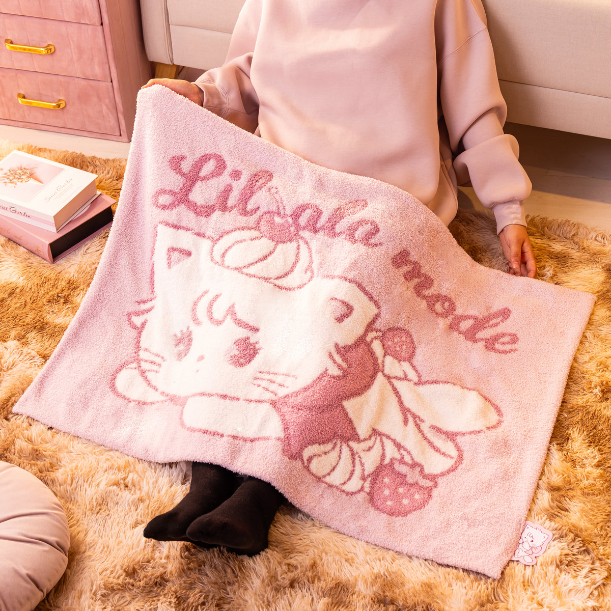 Lil ala mode あったかもこもこブランケット（whipped cream）