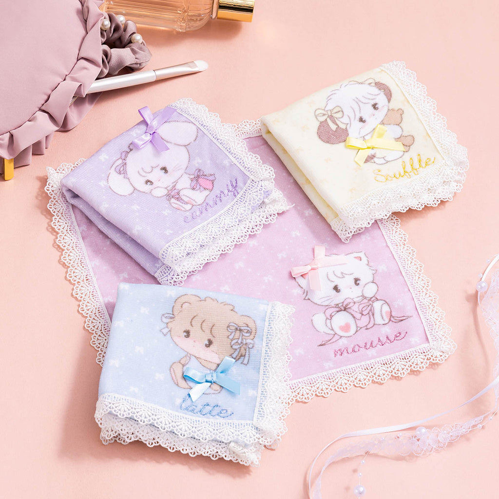 Lil ala mode レース付きハンドタオル（スフレ）