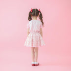 Lil ala mode 袖ギンガムチェックTシャツ（ピンク）