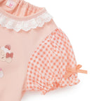 Lil ala mode 袖ギンガムチェックTシャツ（オレンジ）