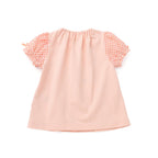 Lil ala mode 袖ギンガムチェックTシャツ（オレンジ）