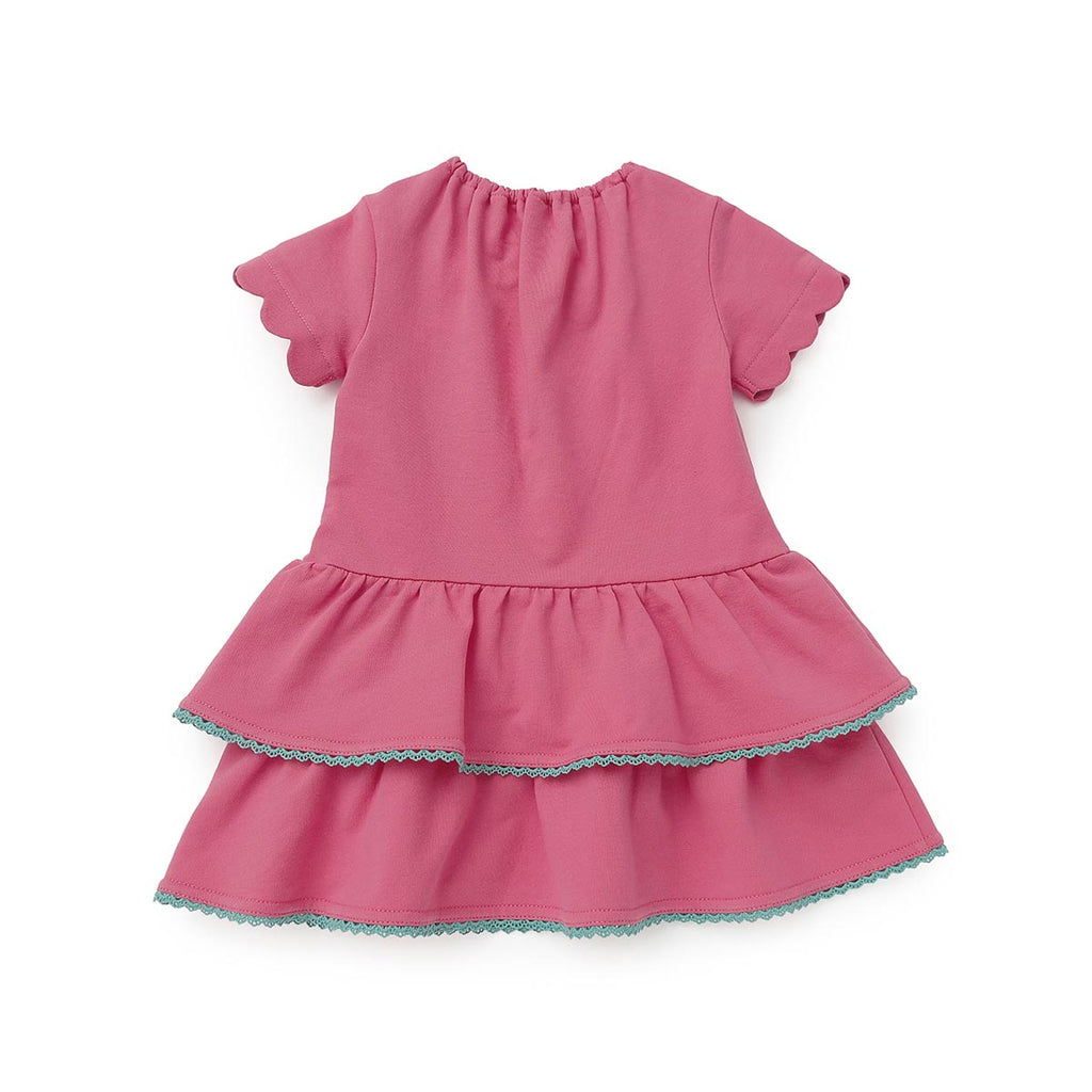 Lil ala mode ポシェット風ティアードフリルワンピース キャミー&ムース（ローズ）