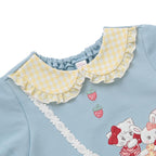 Lil ala mode ポシェット風ティアードフリルワンピース キャミー&ムース（サックス）