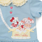 Lil ala mode ポシェット風ティアードフリルワンピース キャミー&ムース（サックス）