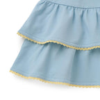 Lil ala mode ポシェット風ティアードフリルワンピース キャミー&ムース（サックス）