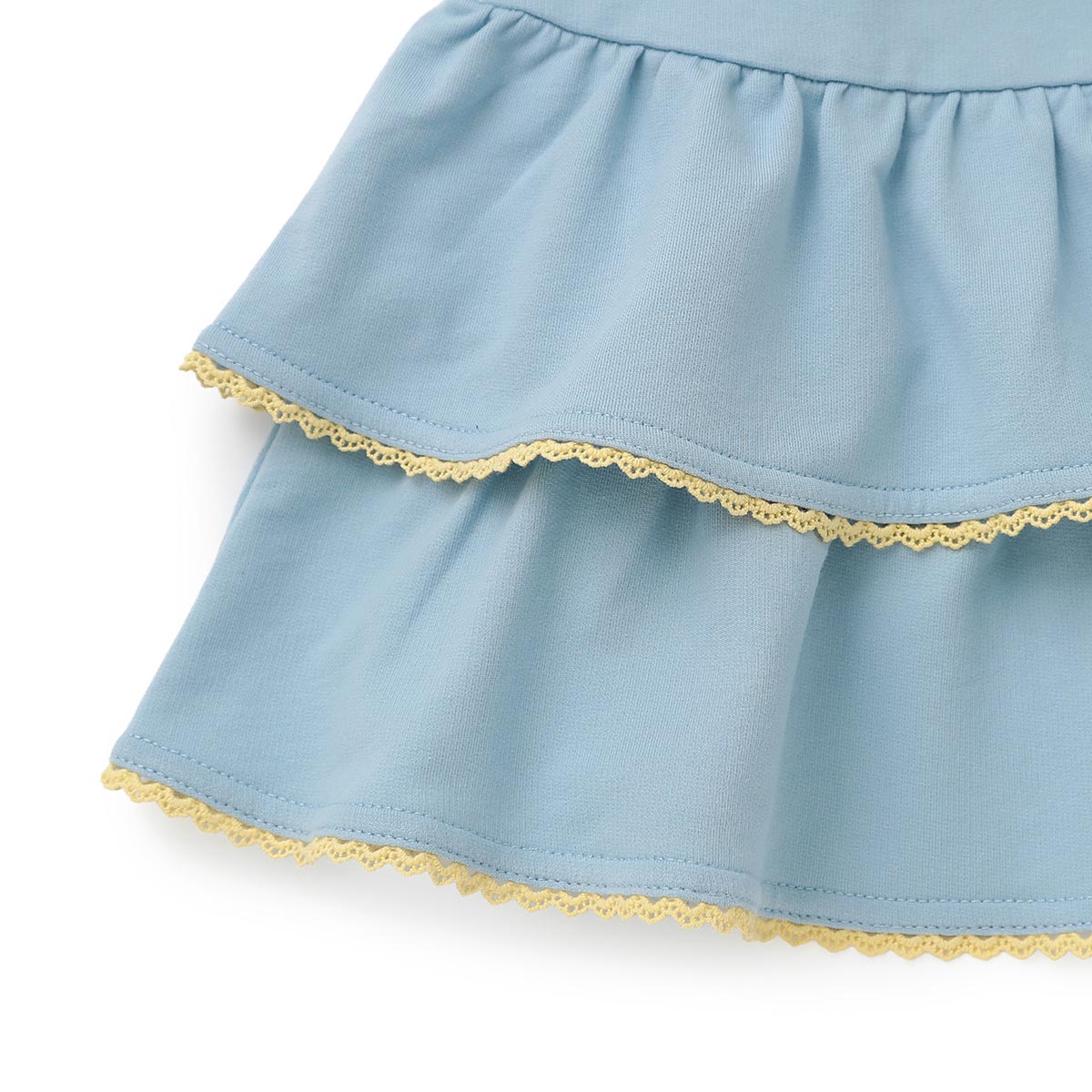 Lil ala mode ポシェット風ティアードフリルワンピース キャミー&ムース（サックス）