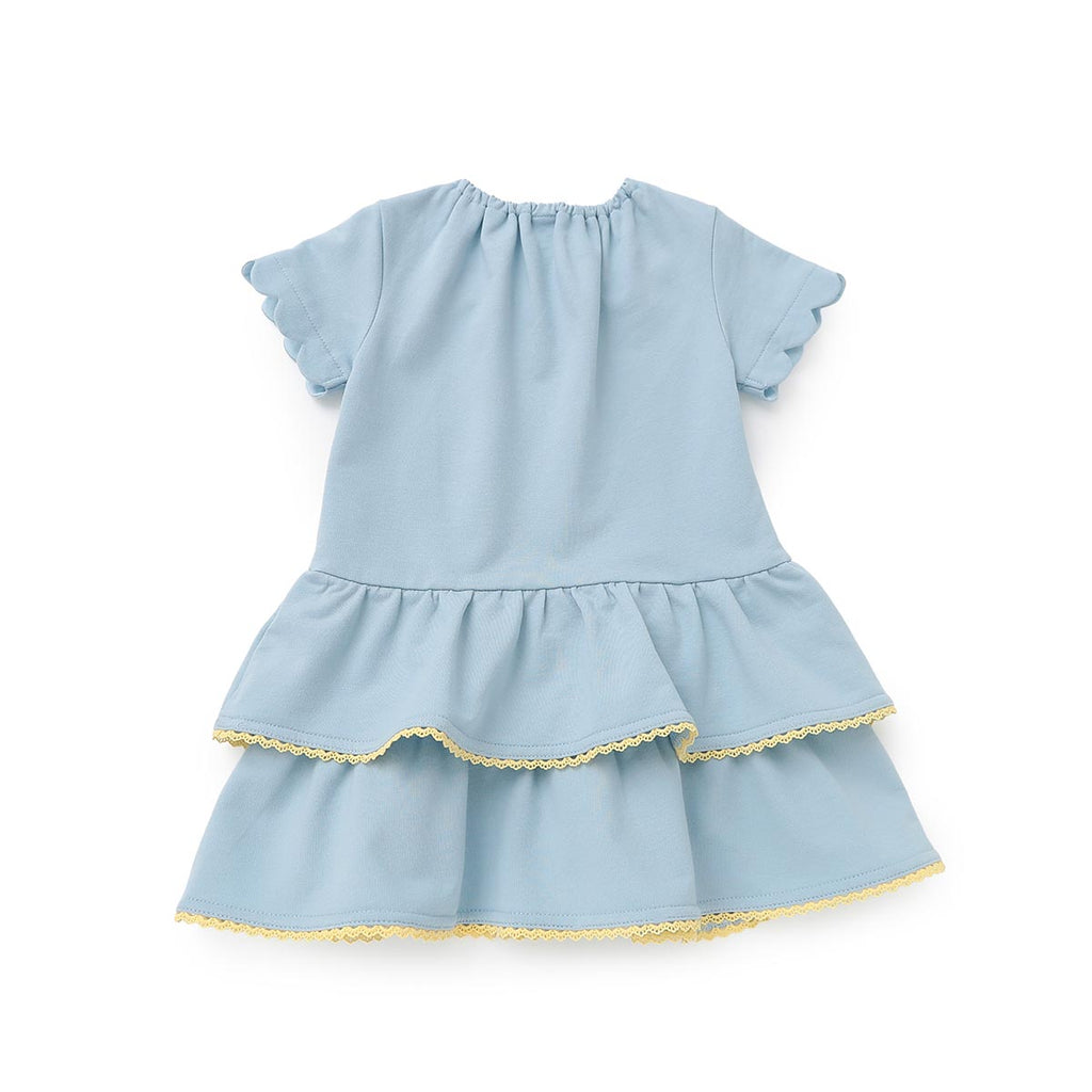 Lil ala mode ポシェット風ティアードフリルワンピース キャミー&ムース（サックス）