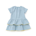 Lil ala mode ポシェット風ティアードフリルワンピース キャミー&ムース（サックス）