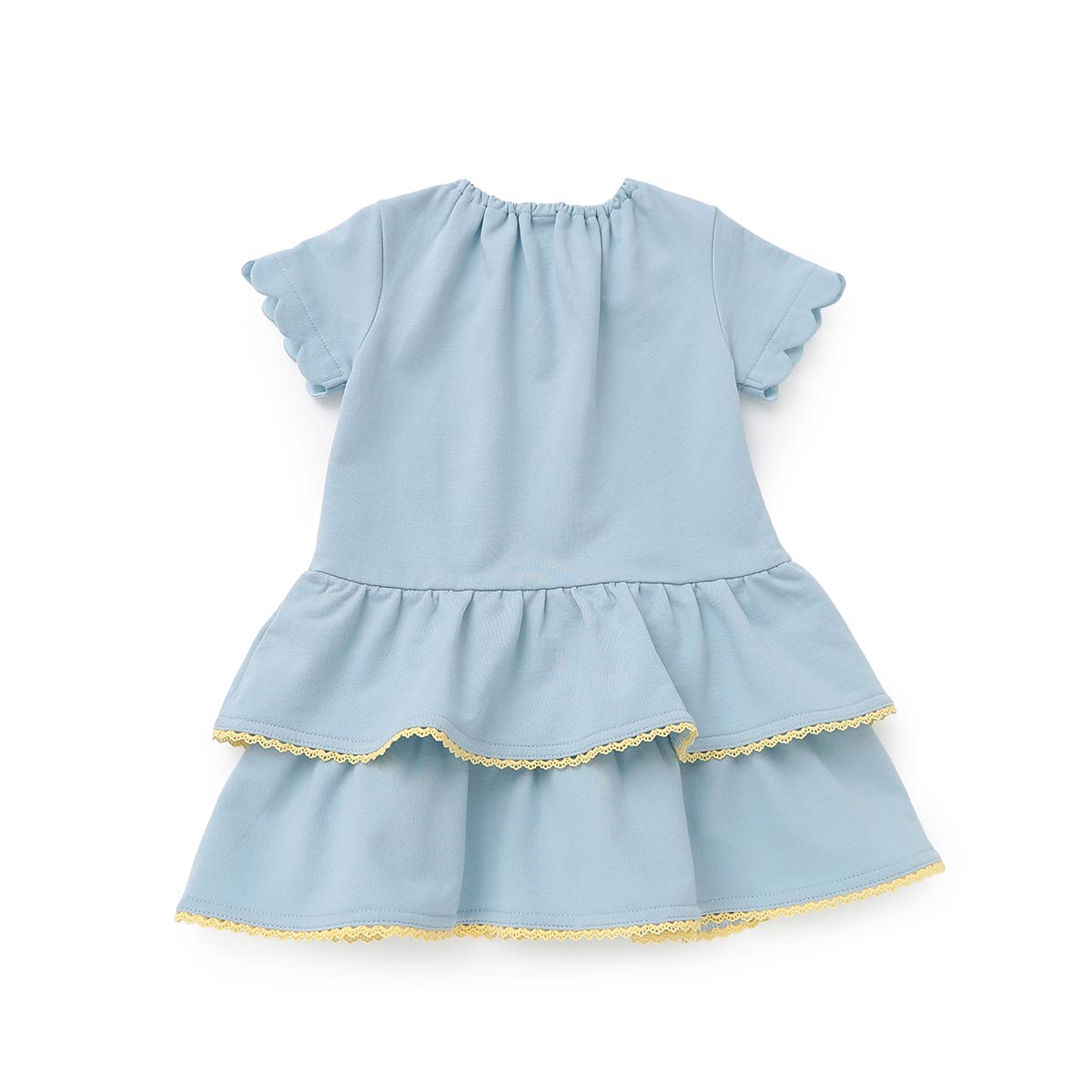 Lil ala mode ポシェット風ティアードフリルワンピース キャミー&ムース（サックス）