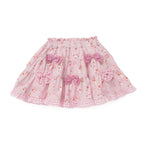 Lil ala mode インナーパンツ付きティアードスカート（ピンク）