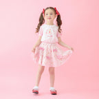 Lil ala mode インナーパンツ付きティアードスカート（ピンク）