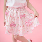 Lil ala mode インナーパンツ付きティアードスカート（ピンク）