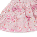 Lil ala mode インナーパンツ付きティアードスカート（ピンク）