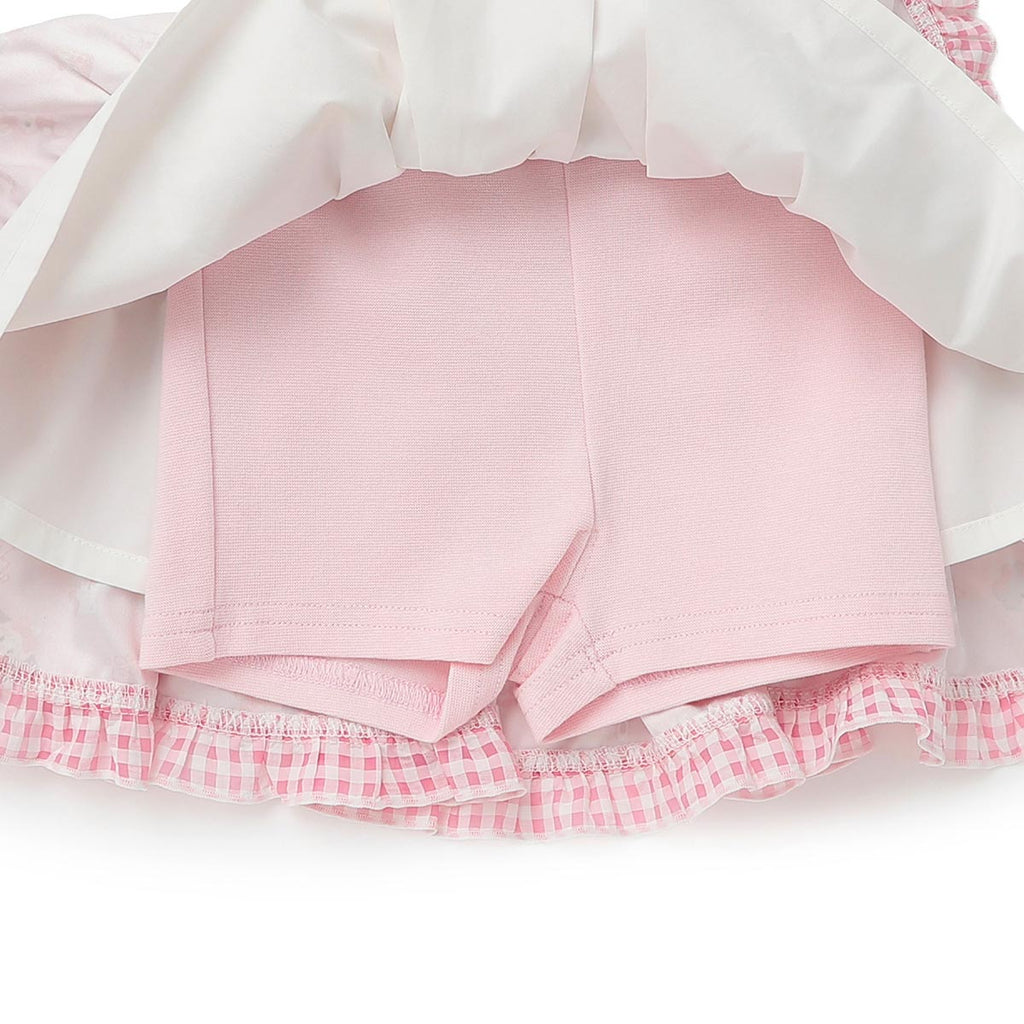 Lil ala mode インナーパンツ付きティアードスカート（ピンク）