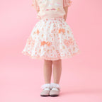 Lil ala mode インナーパンツ付きティアードスカート（オレンジ）