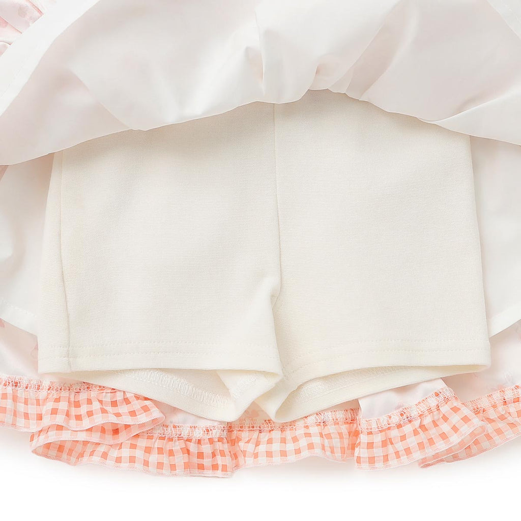 Lil ala mode インナーパンツ付きティアードスカート（オレンジ）