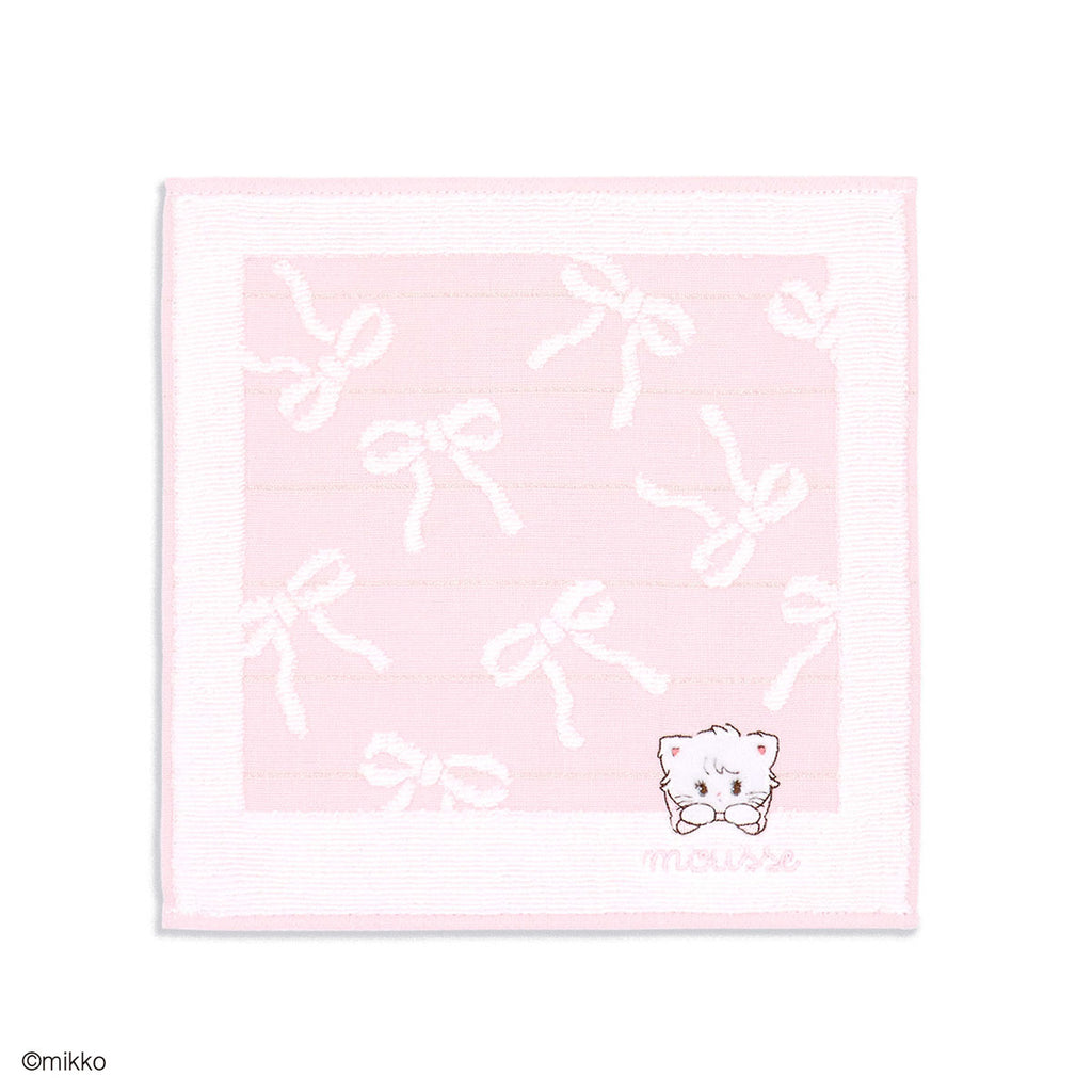Lil ala mode リボンリボン タオルハンカチ（ピンク）