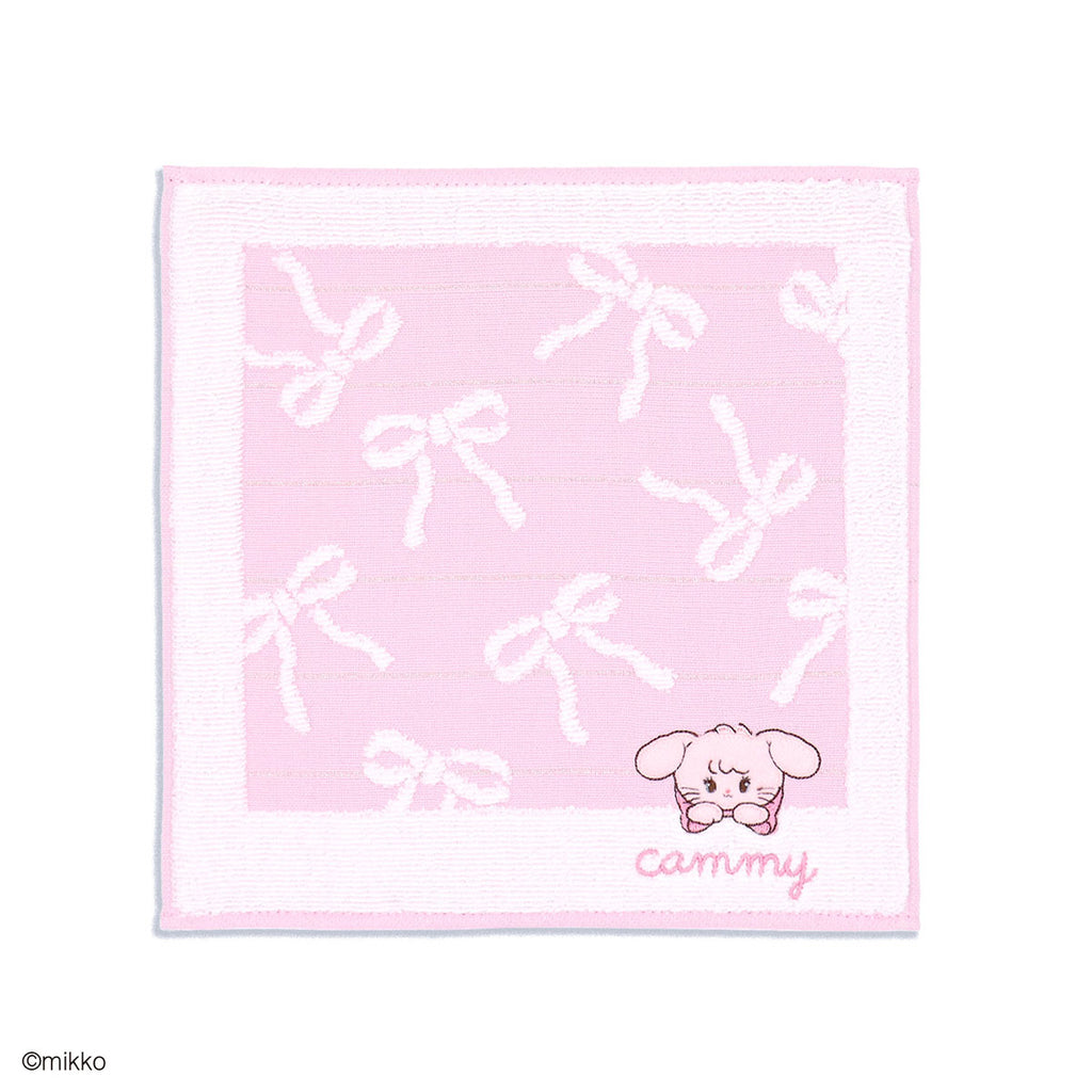 Lil ala mode リボンリボン タオルハンカチ（パープル）