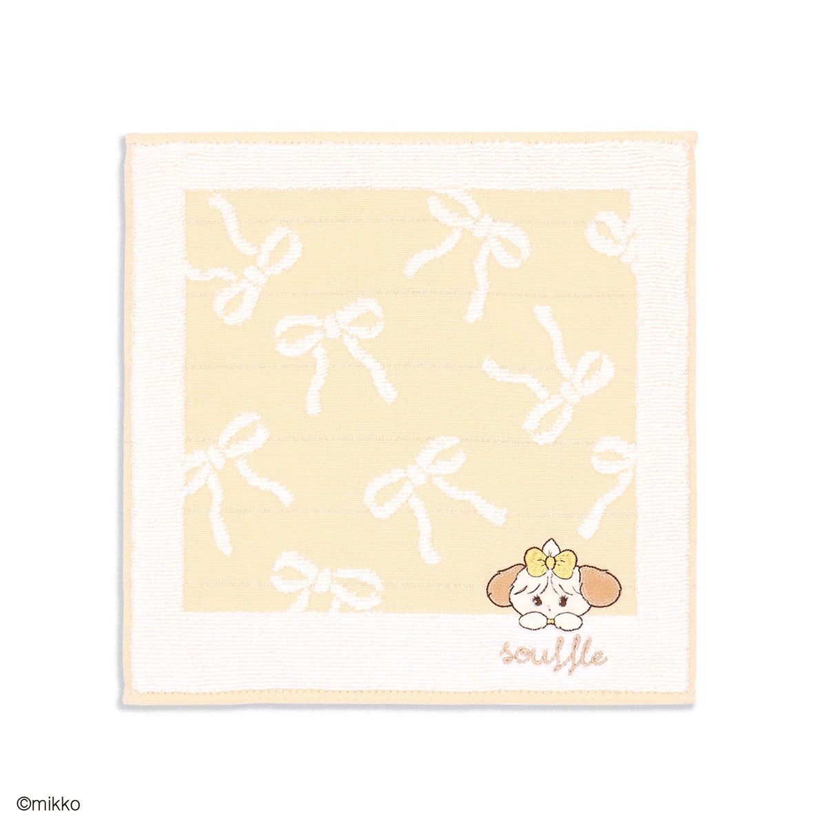 Lil ala mode リボンリボン タオルハンカチ（イエロー）