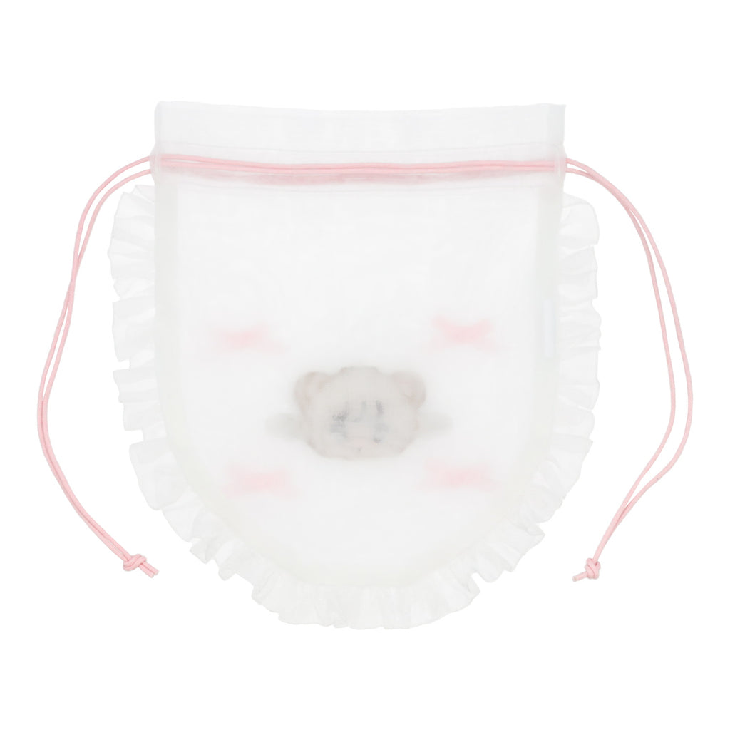 Lil ala mode ラウンド巾着ポーチ（ラテ）