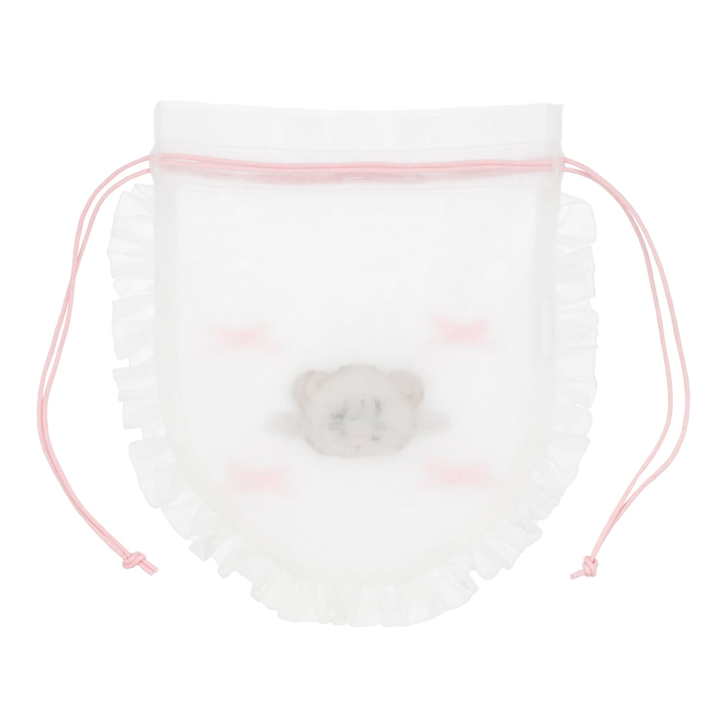 Lil ala mode ラウンド巾着ポーチ（ラテ）