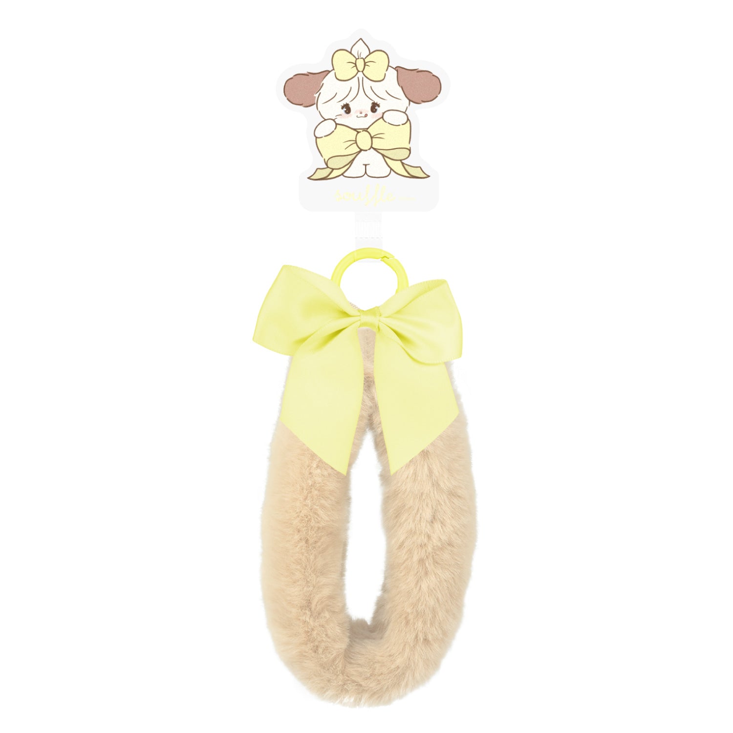 Lil ala mode マルチリングプラスファーハンドストラップ（スフレ）