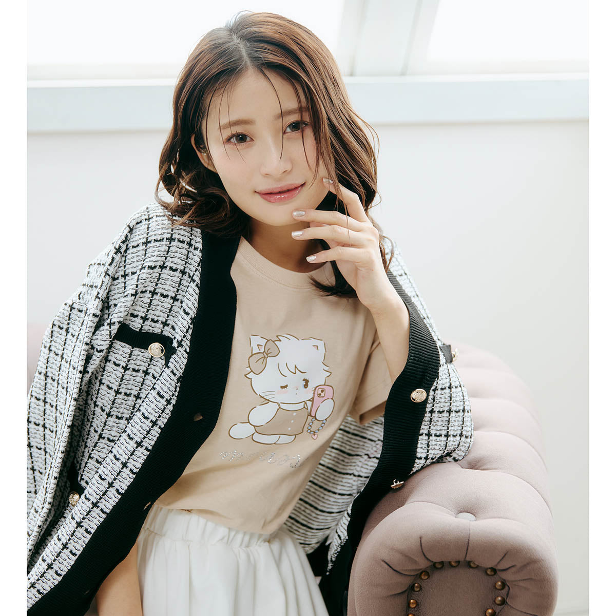 Lil ala mode Tシャツ ムース ピンク