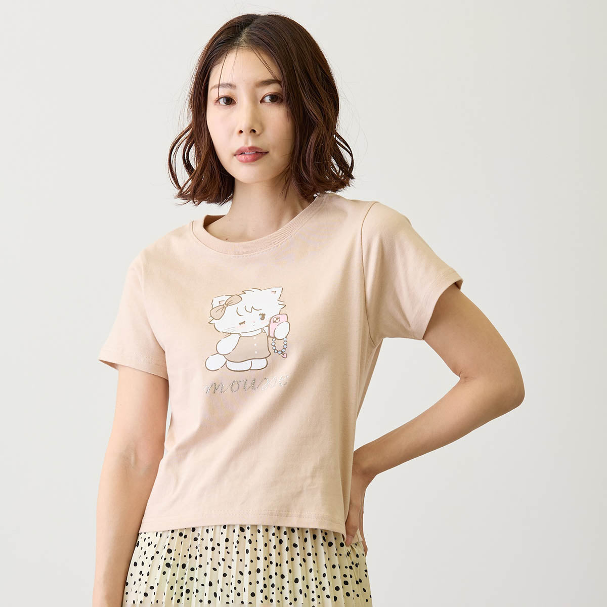 Lil ala mode Tシャツ ムース ピンク