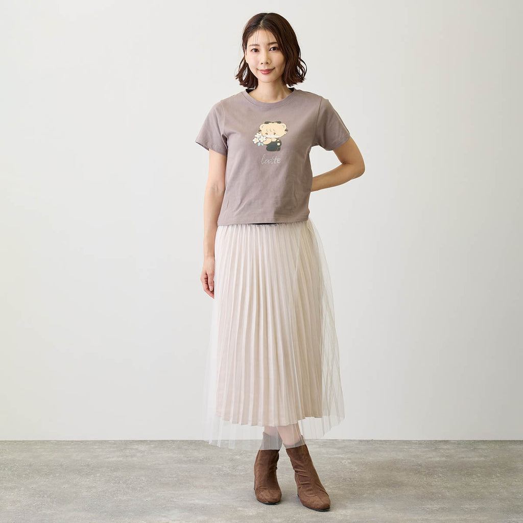 Lil ala mode Tシャツ ラテ グレー