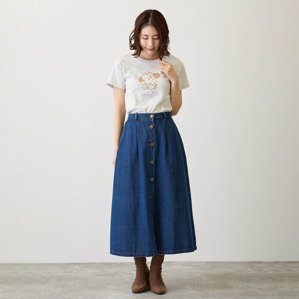 Lil ala mode Tシャツ スフレ ナチュラル