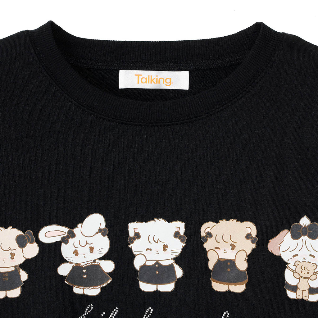 Lil ala mode スウェット ブラックリボン みんな ブラック