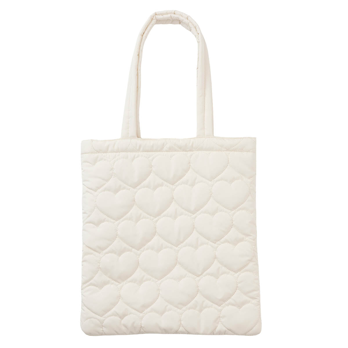 Lil ala mode ハートキルティングトートバッグ ムース ホワイト