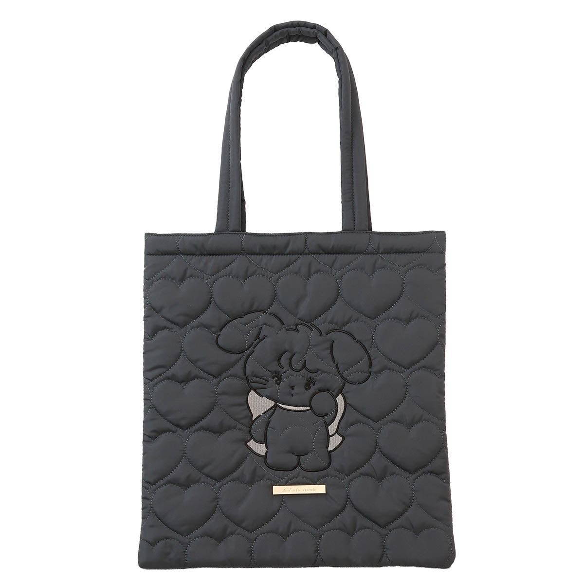 Lil ala mode ハートキルティングトートバッグ キャミー ブラック