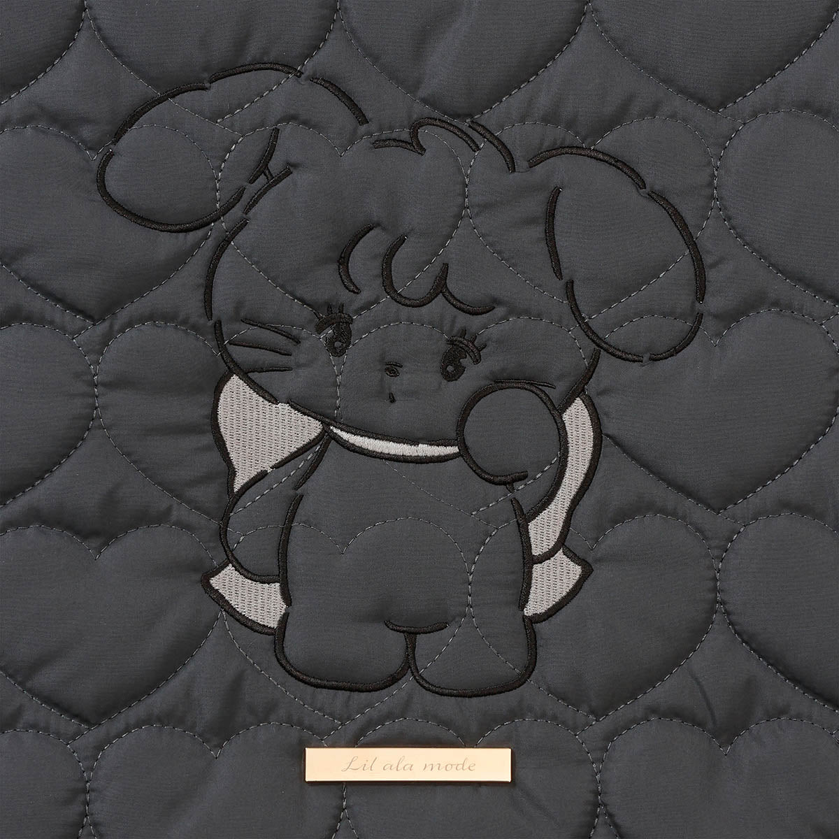 Lil ala mode ハートキルティングトートバッグ キャミー ブラック