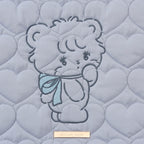 Lil ala mode ハートキルティングトートバッグ ラテ ブルー