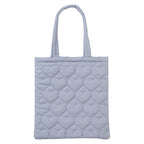 Lil ala mode ハートキルティングトートバッグ ラテ ブルー