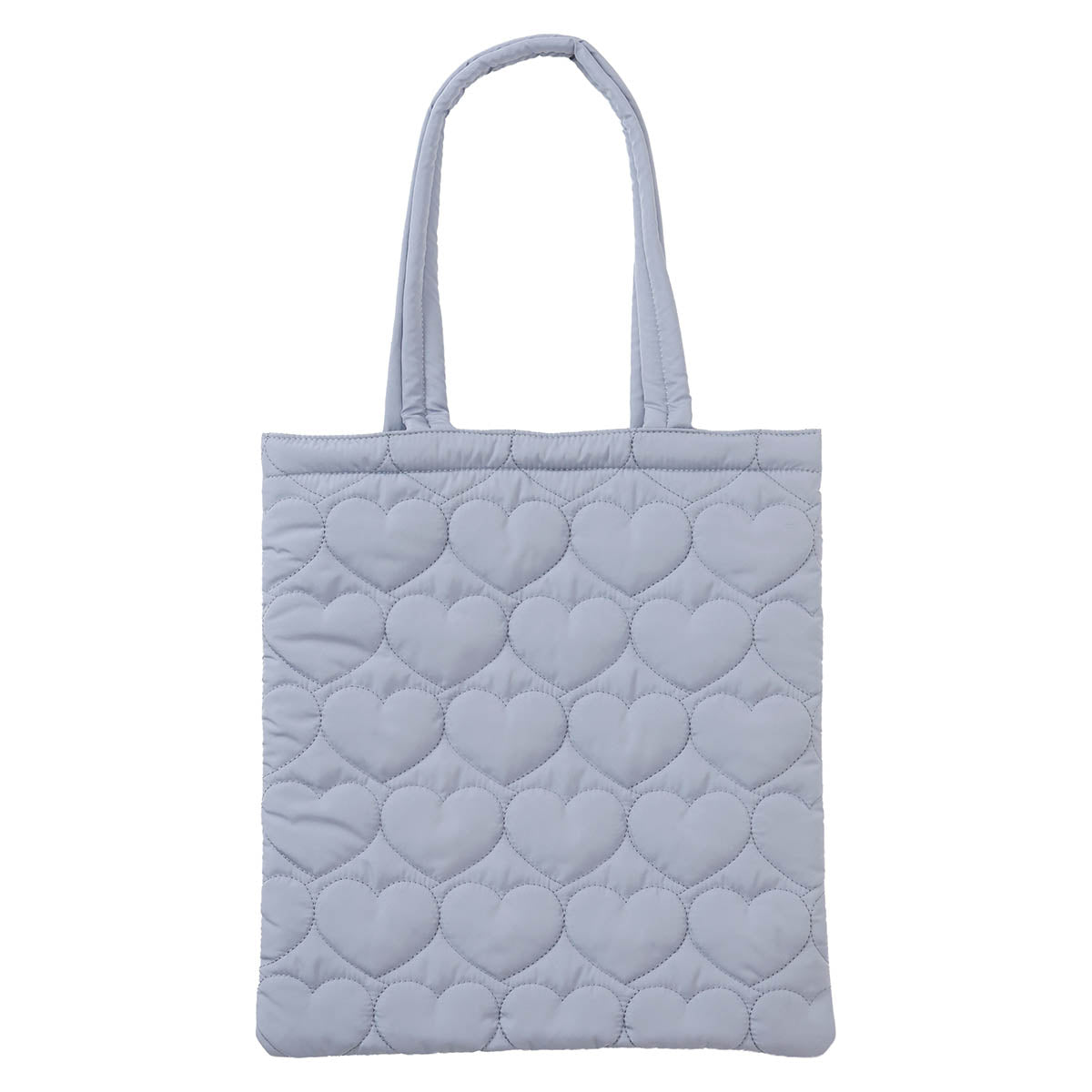 Lil ala mode ハートキルティングトートバッグ ラテ ブルー