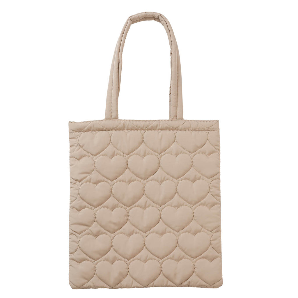 Lil ala mode ハートキルティングトートバッグ スフレ ブラウン