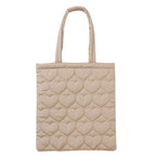 Lil ala mode ハートキルティングトートバッグ スフレ ブラウン