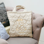 Lil ala mode ハートキルティングトートバッグ スフレ ブラウン