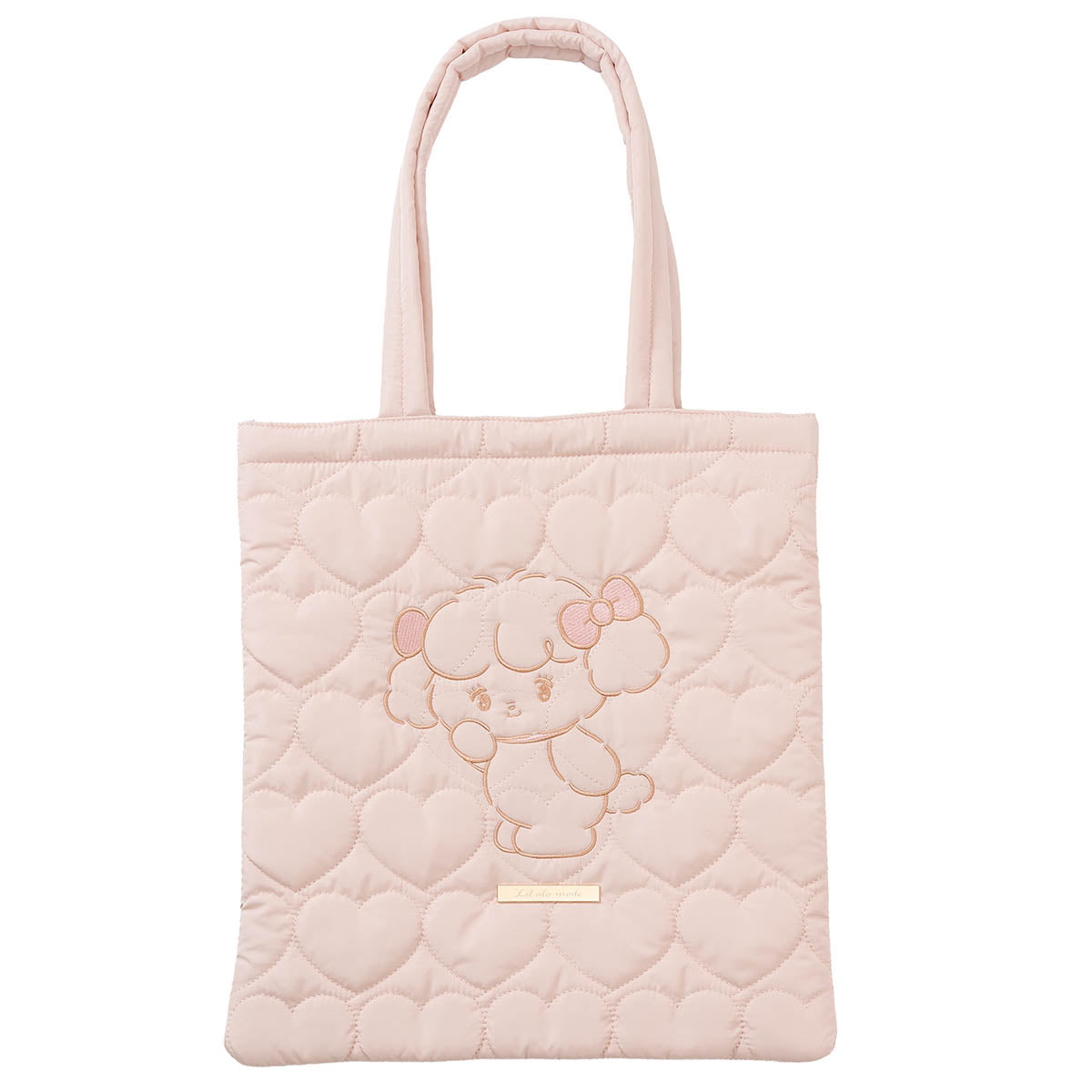 Lil ala mode ハートキルティングトートバッグ ナッツ ピンク