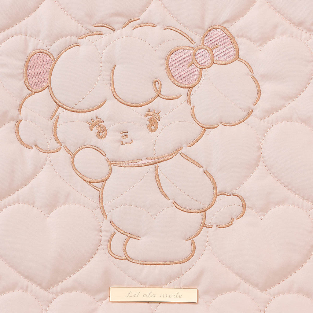 Lil ala mode ハートキルティングトートバッグ ナッツ ピンク