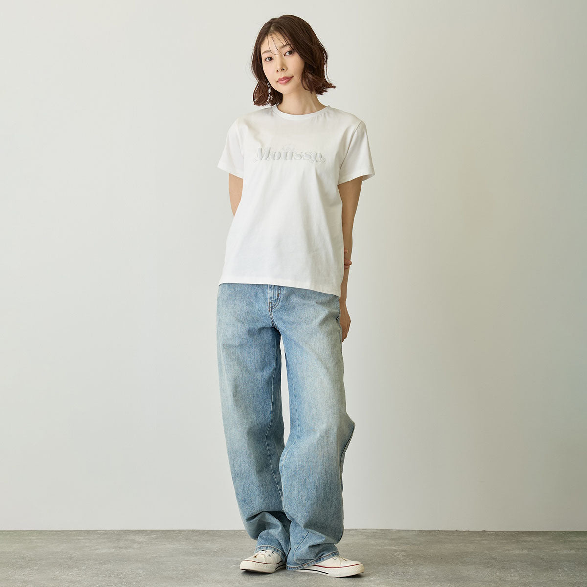 Lil ala mode Tシャツ Bloom ムース ホワイト