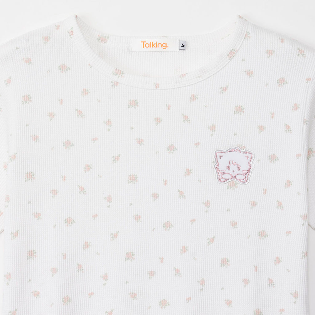 Lil ala mode Tシャツ フラワー ムース ホワイト