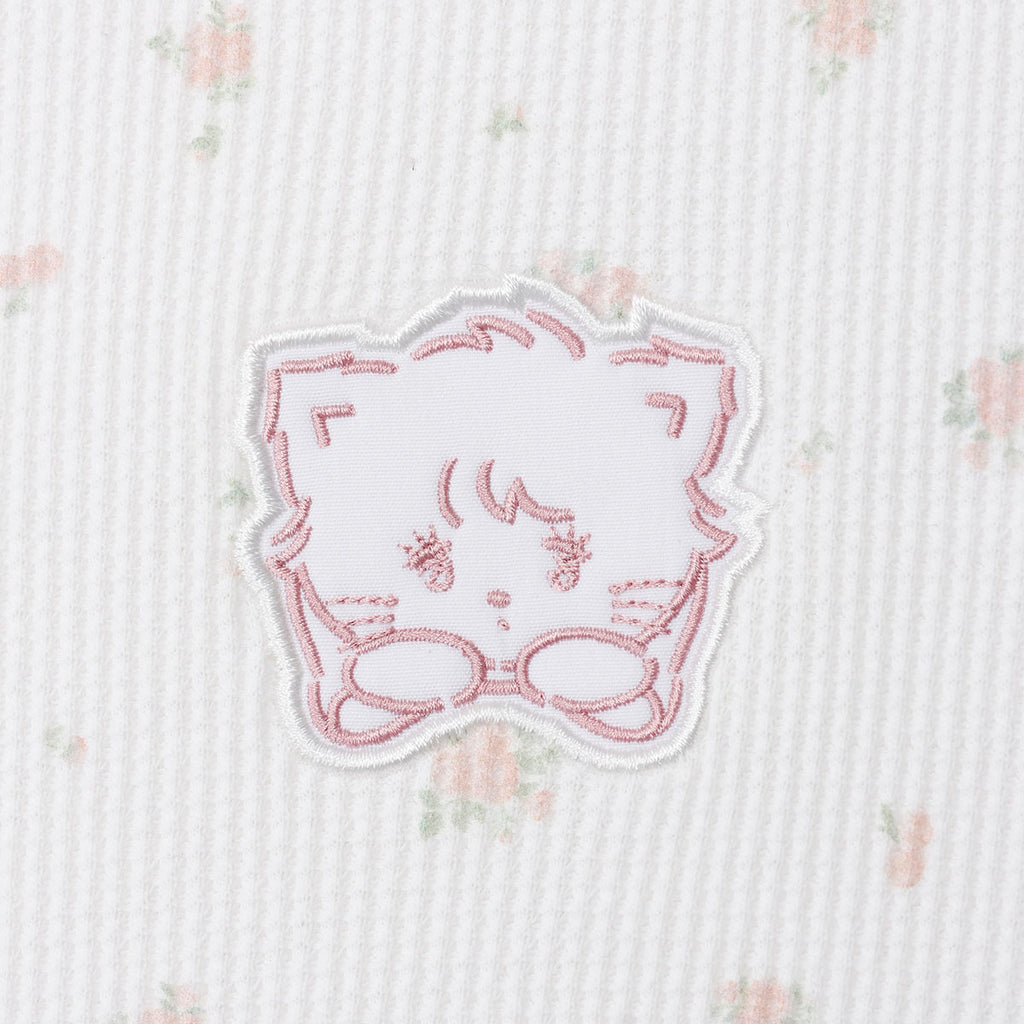 Lil ala mode Tシャツ フラワー ムース ホワイト