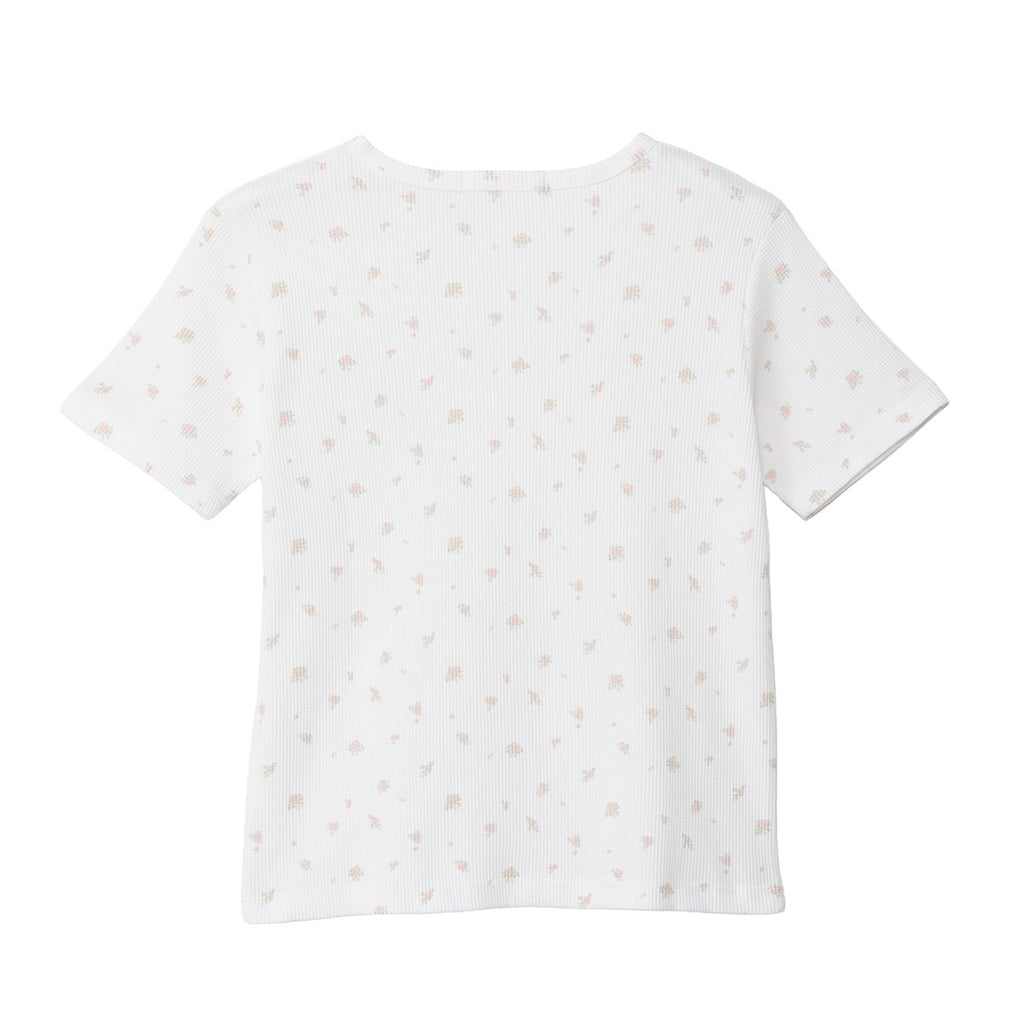 Lil ala mode Tシャツ フラワー ムース ホワイト