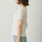 Lil ala mode Tシャツ フラワー ムース ホワイト